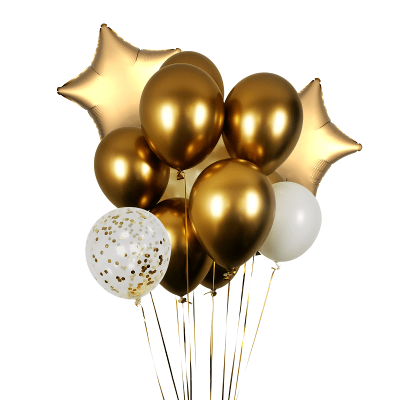 Balloon Bouquet - White & Gold