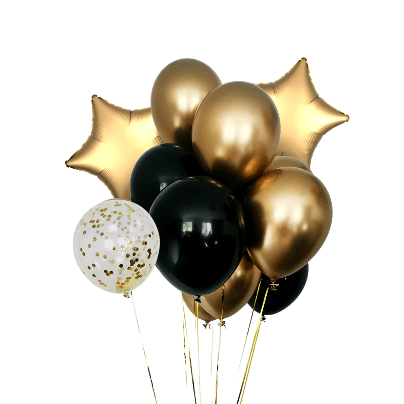 Balloon Bouquet - Black & Gold