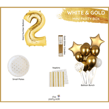 Load image into Gallery viewer, Gold &amp; White Party Box - MINI BOX
