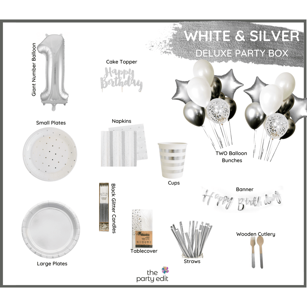 Silver & White Party Box - DELUXE BOX