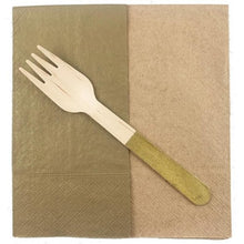 Load image into Gallery viewer, Gold Wooden Forks (10 pack)
