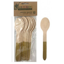 Load image into Gallery viewer, Gold Wooden Spoons (10 pack)
