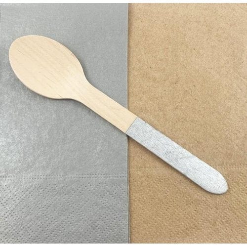 Silver Wooden Spoons (10 pack)