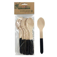 Load image into Gallery viewer, Black Wooden Spoons (10 pack) - The Party Edit
