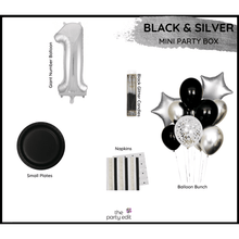 Load image into Gallery viewer, Black &amp; Silver Party Box - MINI BOX
