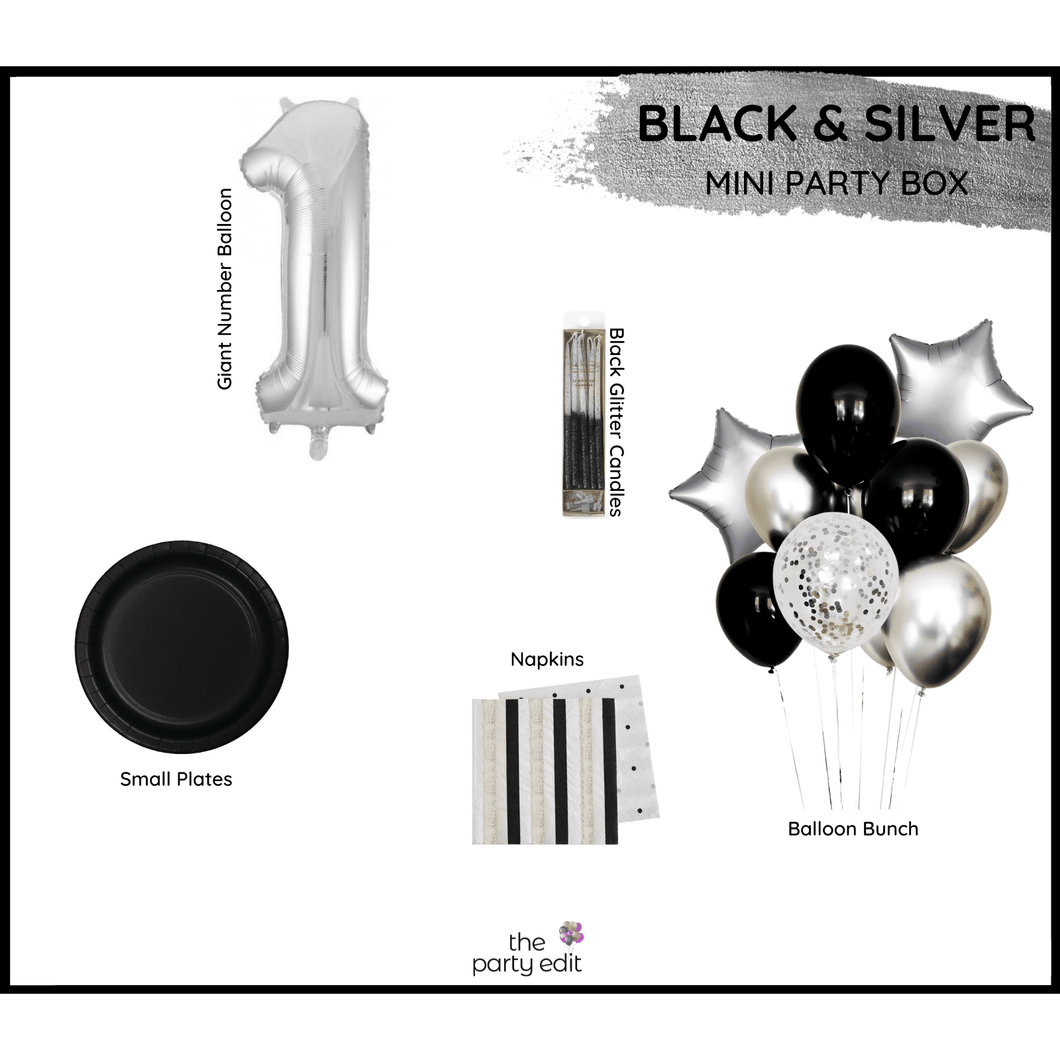 Black & Silver Party Box - MINI BOX