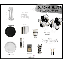 Load image into Gallery viewer, Black &amp; Silver Party Box - DELUXE BOX
