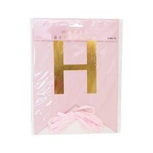 Load image into Gallery viewer, Baby Pink &amp; Gold Happy Birthday Garland - The Party Edit
