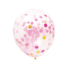 Load image into Gallery viewer, Pink 30cm Confetti Balloons (6 pack)
