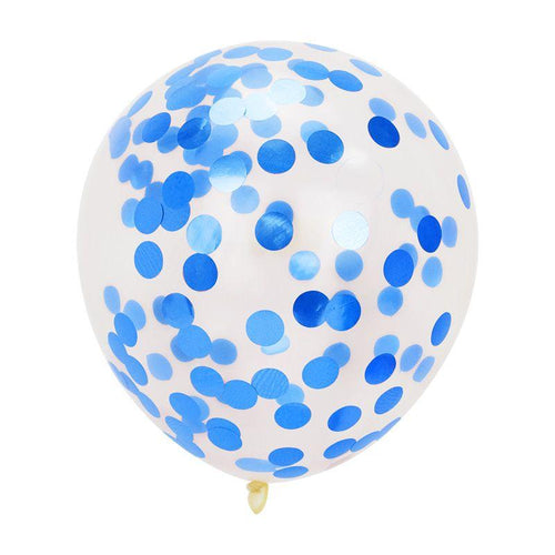 Blue 30cm Confetti Balloons (5 pack) - The Party Edit