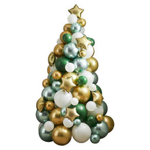 Load image into Gallery viewer, Balloon Christmas Tree - Green, White &amp; Gold
