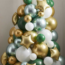 Load image into Gallery viewer, Balloon Christmas Tree - Green, White &amp; Gold
