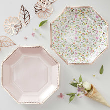 Load image into Gallery viewer, Floral &amp; Rose Gold Foiled Dinner Plates (8 pack)
