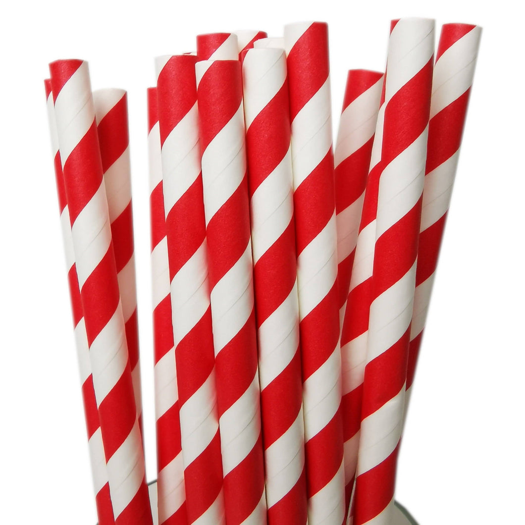 Red Striped Paper Straws (20 pack)