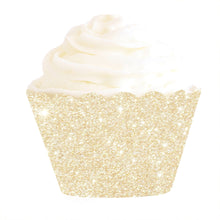 Load image into Gallery viewer, Gold Glitter Cupcake Wrappers (12 pack)
