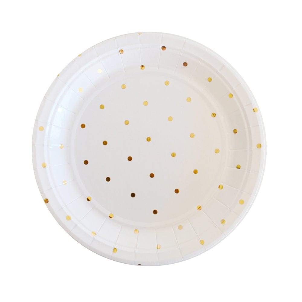 Gold Dot Dessert Plates (10 pack)