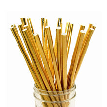 Load image into Gallery viewer, Gold Foil Paper Straws (20 pack)
