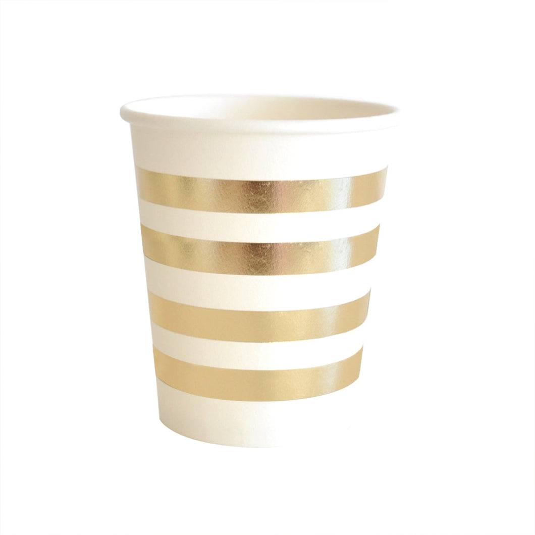 Gold Stripes Cups (10 pack)