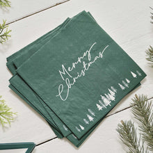 Load image into Gallery viewer, Merry Christmas Green Napkins (16 pack)
