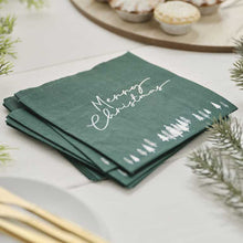 Load image into Gallery viewer, Merry Christmas Green Napkins (16 pack)
