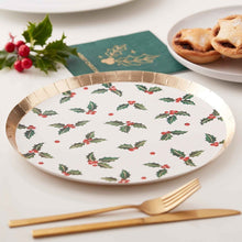 Load image into Gallery viewer, Christmas Holly Leaf Large Plates (8 pack)
