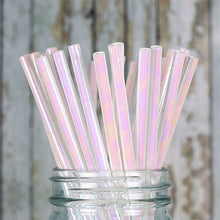 Load image into Gallery viewer, Iridescent Foil Paper Straws (20 pack)
