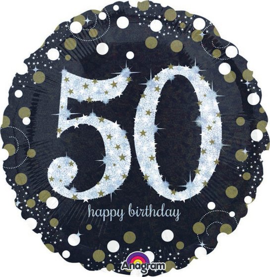 Holographic 50th Happy Birthday Foil Balloon