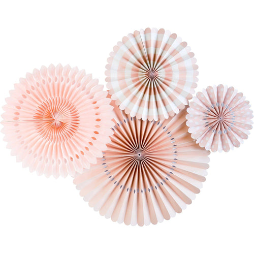 Blush Pink Party Fans (4 pack) - The Party Edit