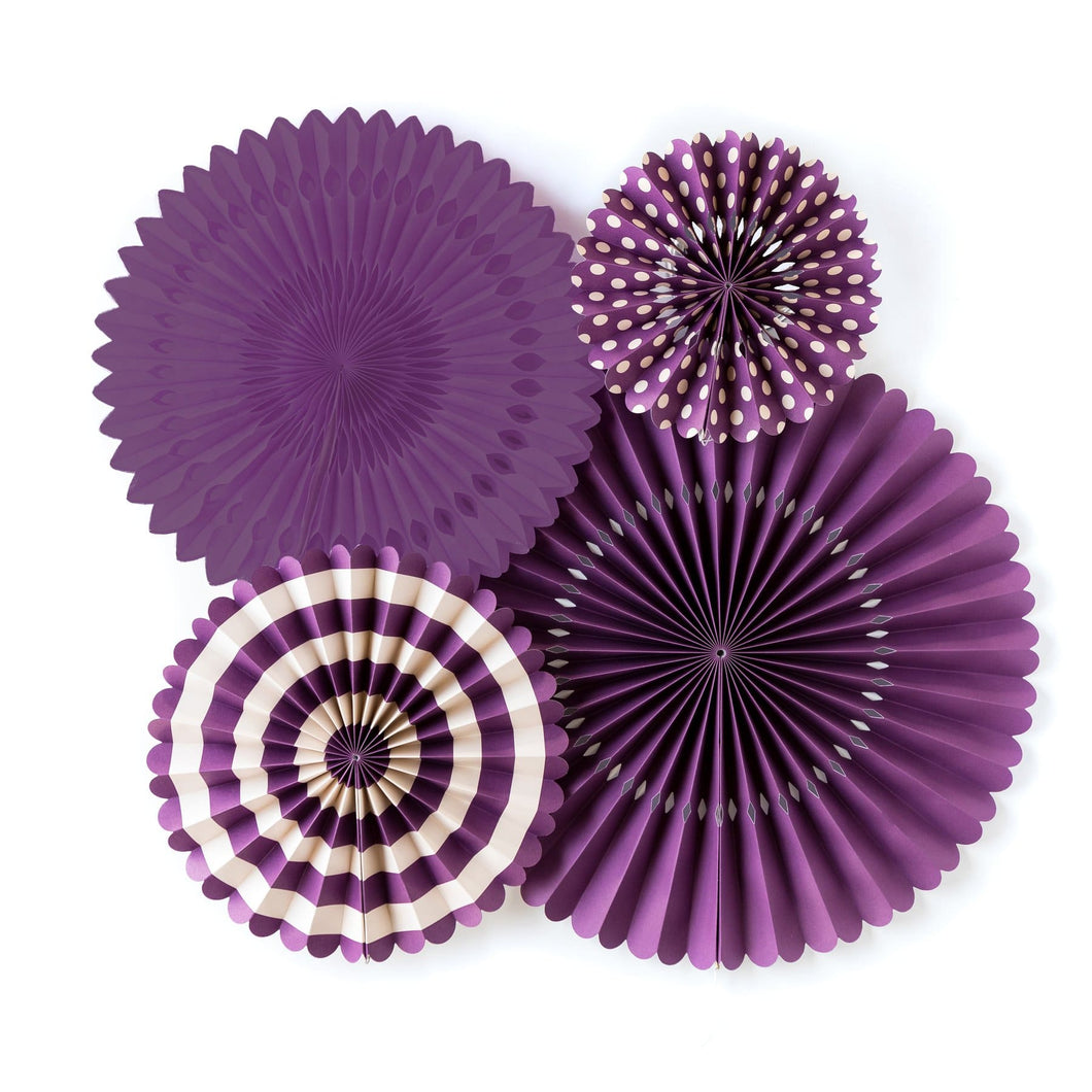 Purple Party Fans (4 pack)