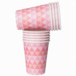 Pink & Peach Geo Cups (10 pack)