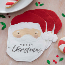 Load image into Gallery viewer, Santa Shaped Christmas Napkins (16 pack)
