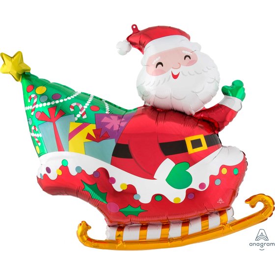 Santa Sleigh Giant Foil Balloon