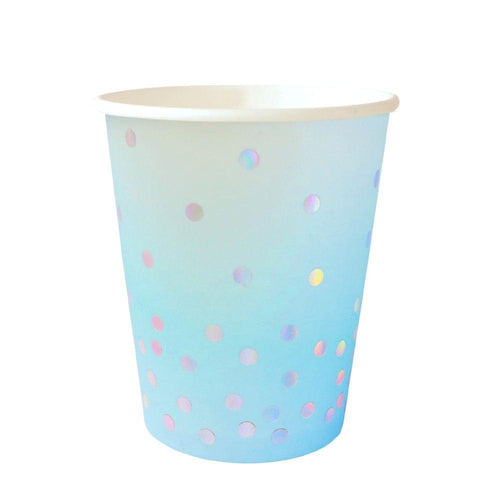 Blue & Iridescent Cups (10 pack) - The Party Edit