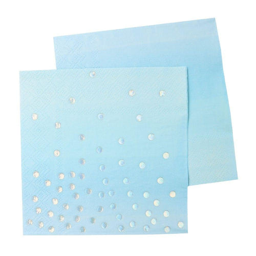 Blue & Iridescent Cocktail Napkins (20 pack) - The Party Edit
