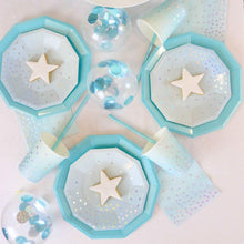 Load image into Gallery viewer, Blue &amp; Iridescent Dessert Plates (10 pack) - The Party Edit
