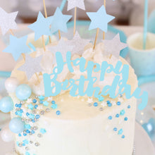 Load image into Gallery viewer, Happy Birthday Blue Foil Cake Topper
