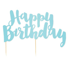 Load image into Gallery viewer, Happy Birthday Blue Foil Cake Topper
