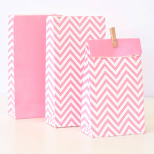 Load image into Gallery viewer, Chevron Baby Pink Party Bags (12 pack)
