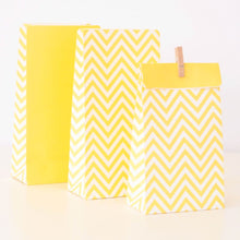 Load image into Gallery viewer, Chevron Sunshine Yellow Party Bags (12 pack)
