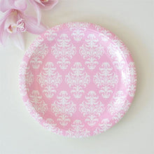 Load image into Gallery viewer, Damask Pink Dessert Plates (10 pack)
