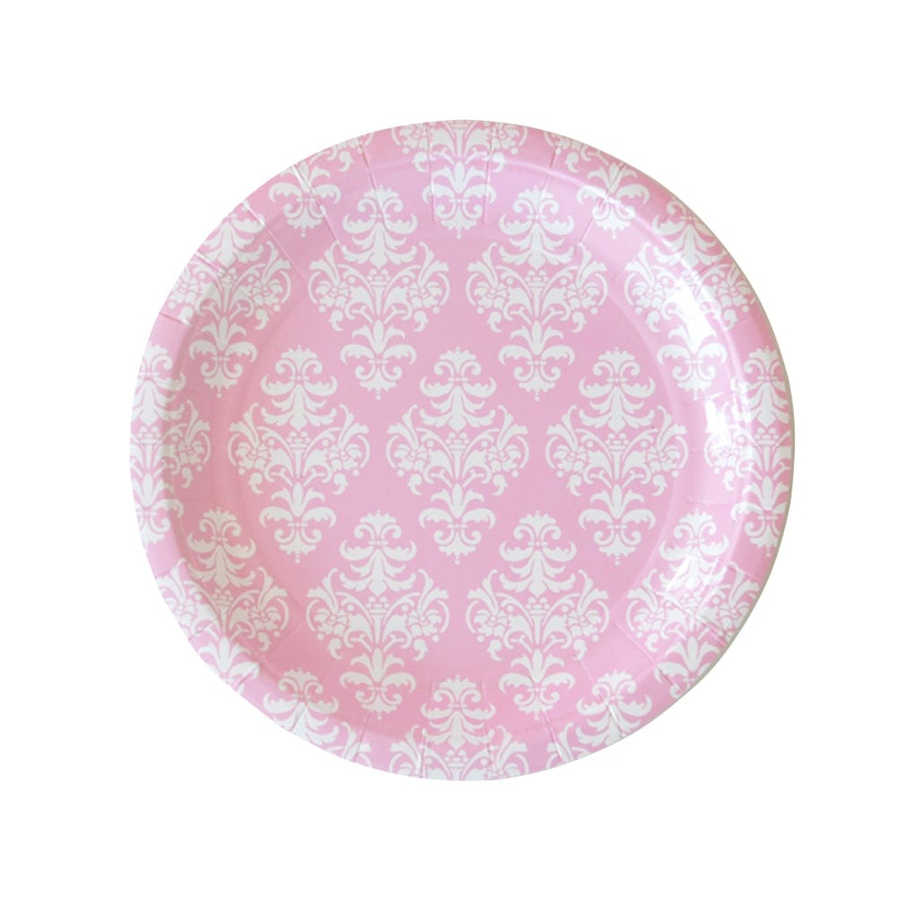 Damask Pink Dessert Plates (10 pack)