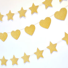 Load image into Gallery viewer, Gold &amp; Silver Glitter Star Reversible Garland
