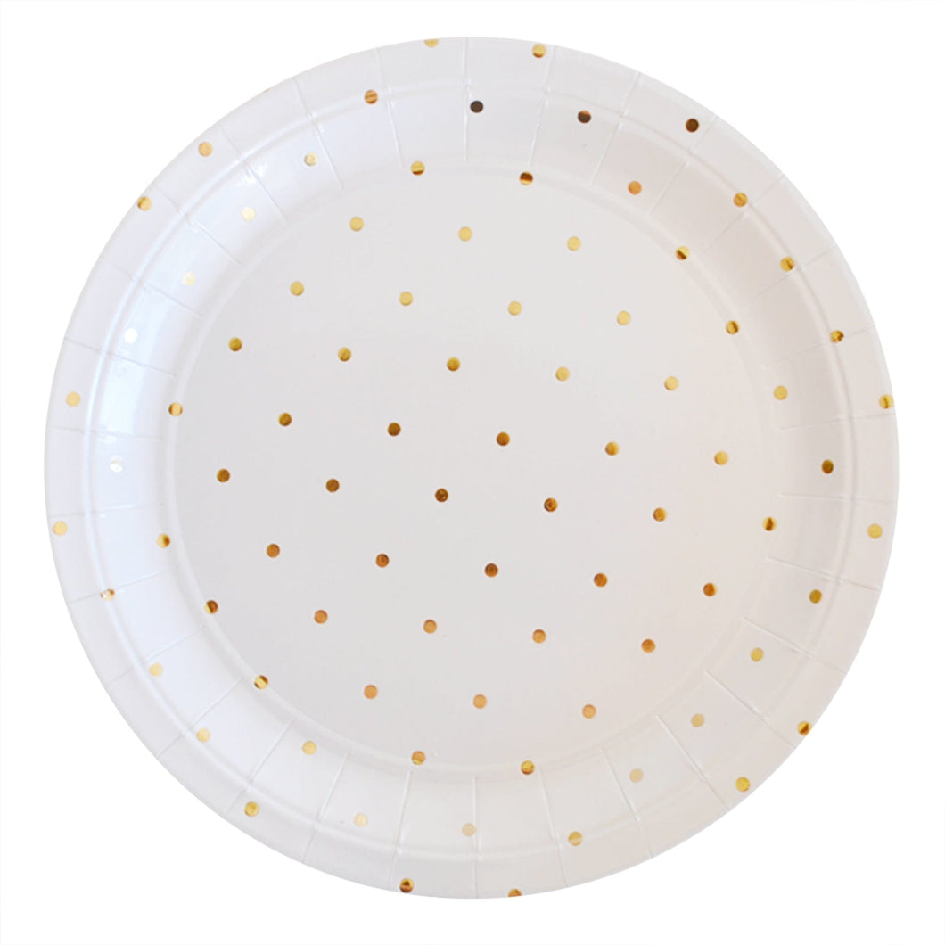 Gold Dot Large Plates (10 pack)