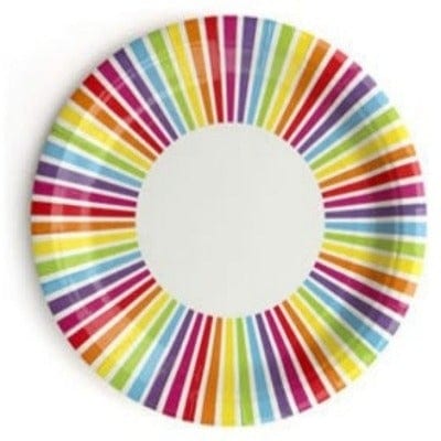 Rainbow Stripe Large Plates (10 pack)