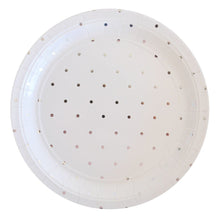 Load image into Gallery viewer, Silver Dot Large Plates (10 pack)
