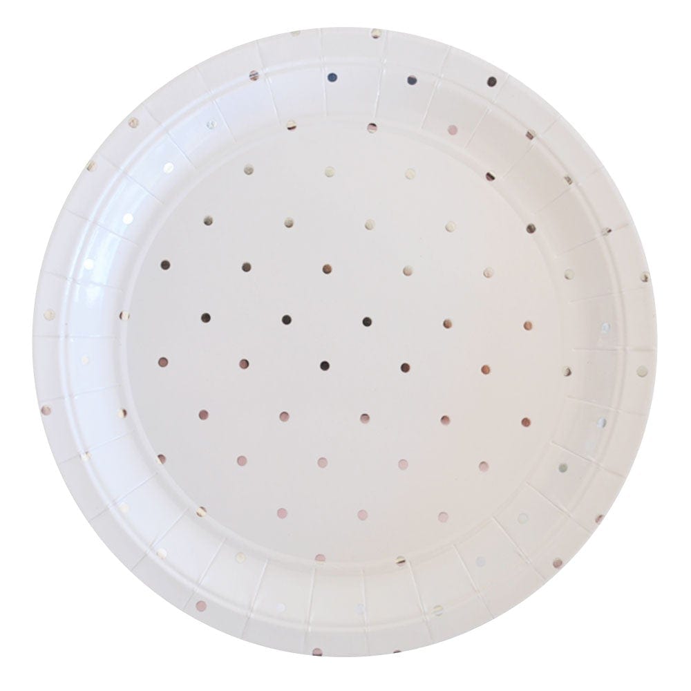 Silver Dot Large Plates (10 pack)