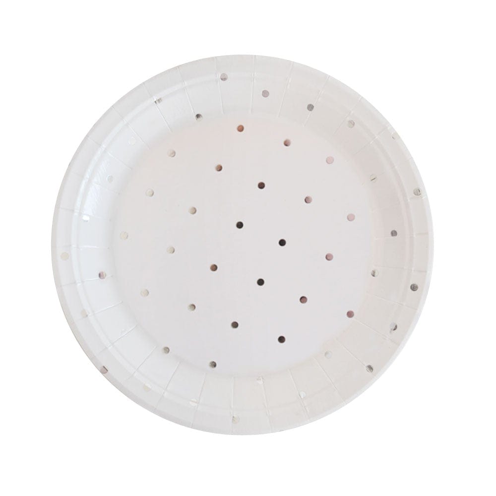 Silver Dot Dessert Plates (10 pack)